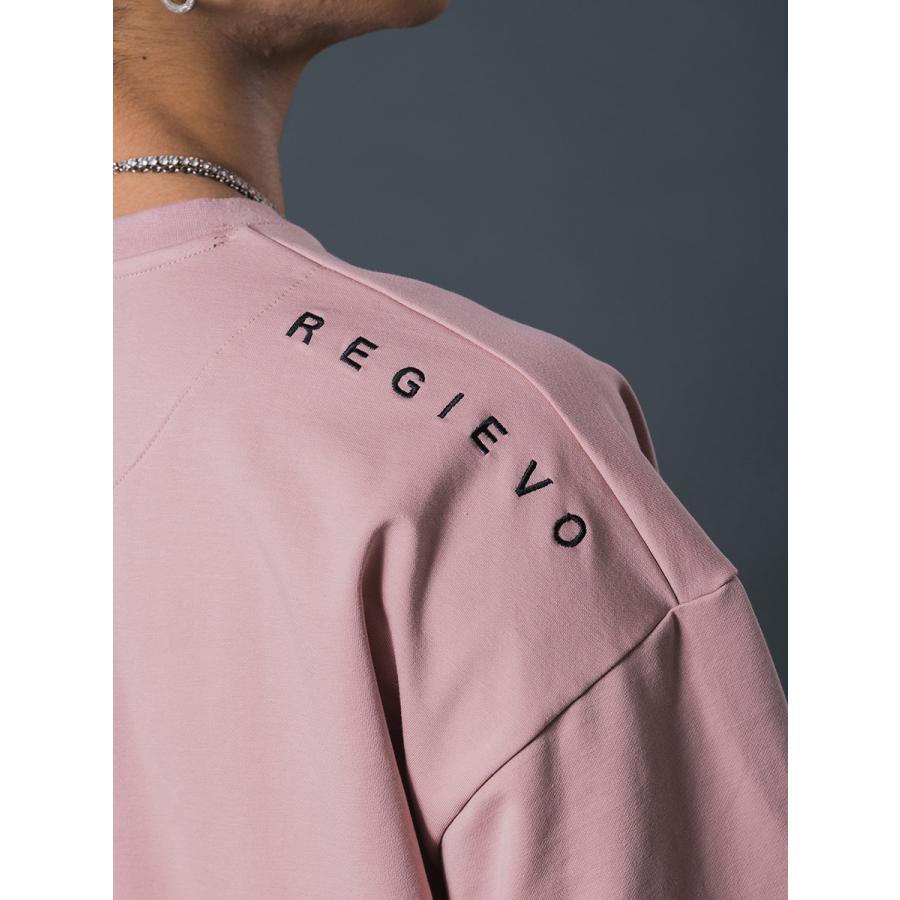 ドロップショルダーTシャツ メンズ シンプル オーバーサイズ 春 夏 秋 ホワイト グレー グリーン ピンク キャメル ブラック 白 緑 黒 M L XL REGIEVO レジエボ | REGIEVO | 24