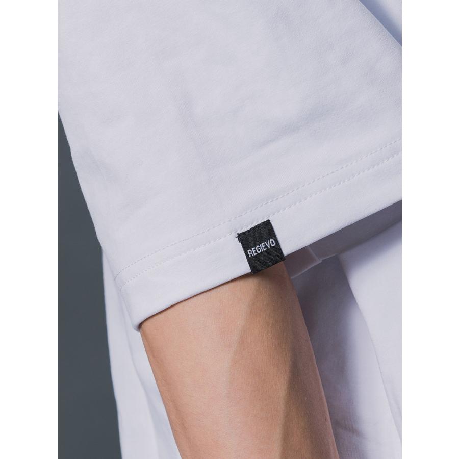 ポケットつきドロップショルダーTシャツ メンズ オーバーサイズ シンプル 春 夏 秋 ホワイト ブラック 白 黒 M L REGIEVO レジエボ | REGIEVO | 17