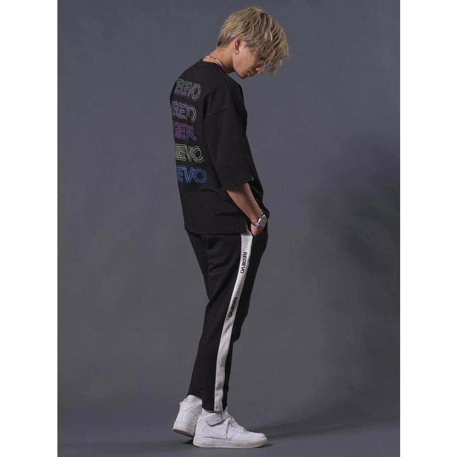 レインボープリントドロップショルダーTシャツ メンズ オーバーサイズ シンプル ロゴ 春 夏 秋 ホワイト ブラック 白 黒 M L REGIEVO レジエボ | REGIEVO | 13