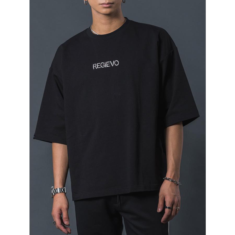 レインボープリントドロップショルダーTシャツ メンズ オーバーサイズ シンプル ロゴ 春 夏 秋 ホワイト ブラック 白 黒 M L REGIEVO レジエボ | REGIEVO | 16