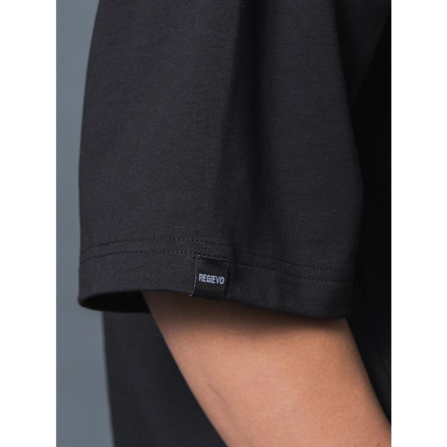 レインボープリントドロップショルダーTシャツ メンズ オーバーサイズ シンプル ロゴ 春 夏 秋 ホワイト ブラック 白 黒 M L REGIEVO レジエボ | REGIEVO | 19