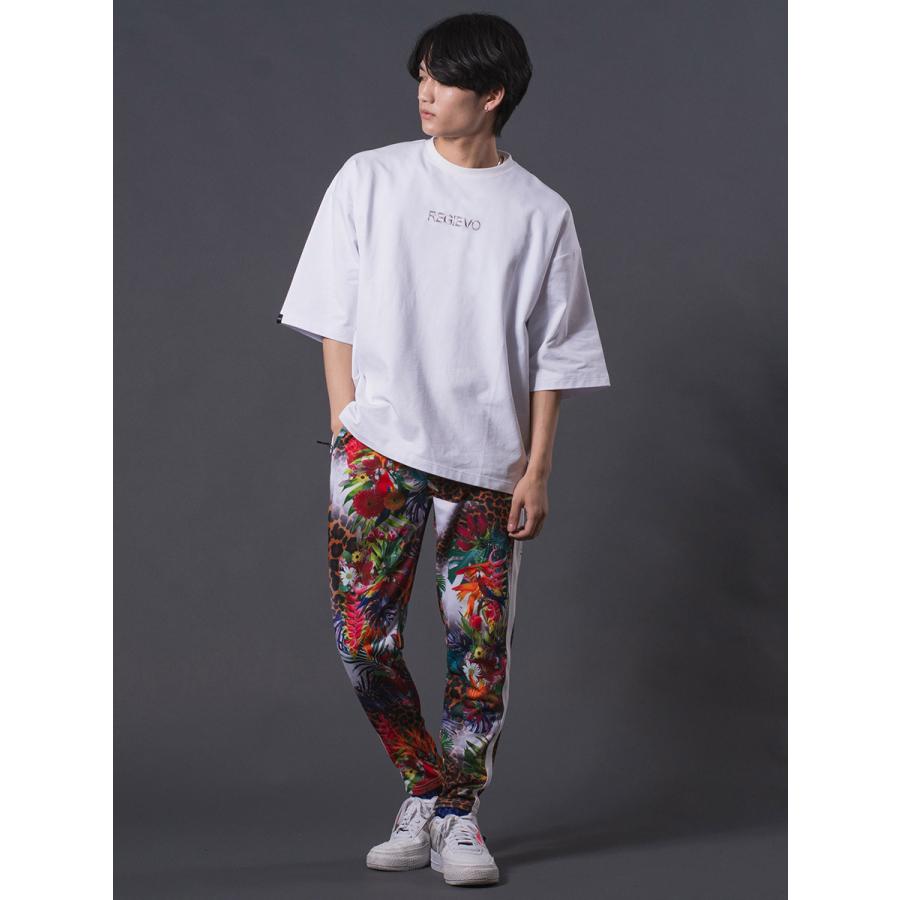 レインボープリントドロップショルダーTシャツ メンズ オーバーサイズ シンプル ロゴ 春 夏 秋 ホワイト ブラック 白 黒 M L REGIEVO レジエボ | REGIEVO | 04