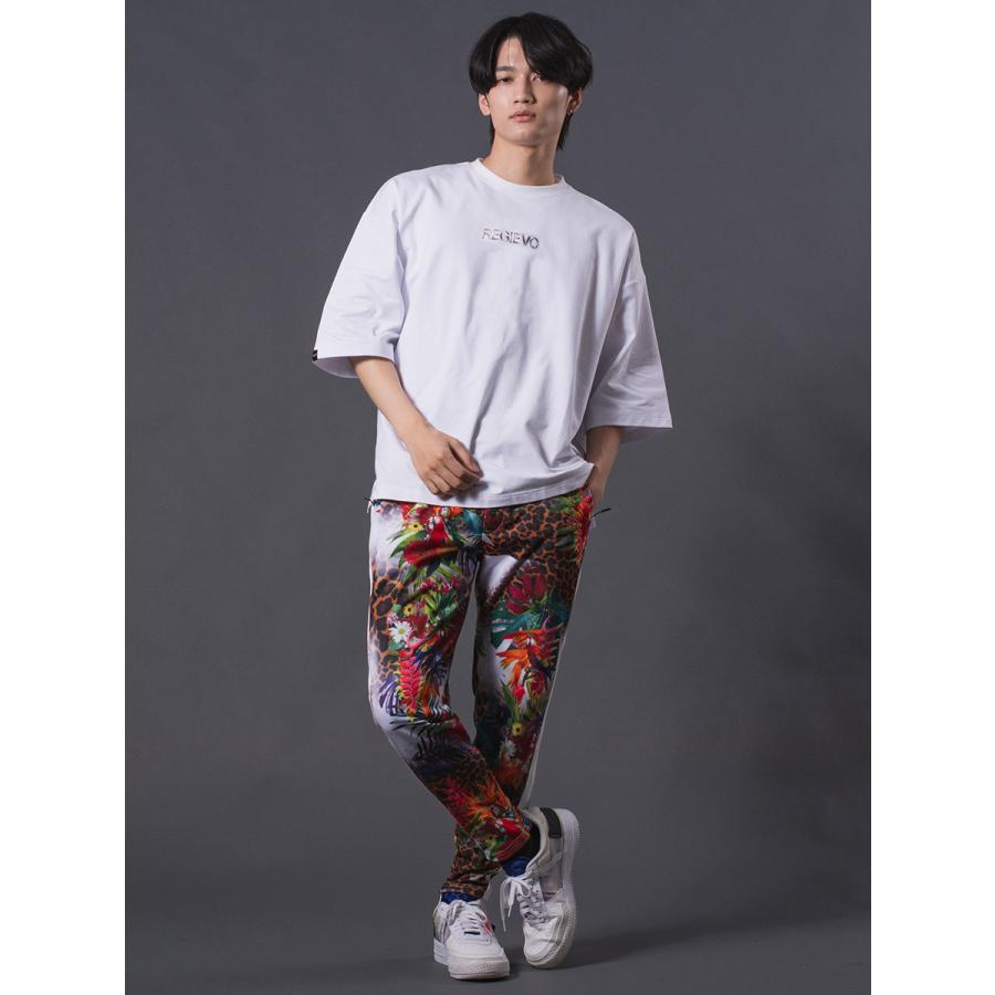 レインボープリントドロップショルダーTシャツ メンズ オーバーサイズ シンプル ロゴ 春 夏 秋 ホワイト ブラック 白 黒 M L REGIEVO レジエボ | REGIEVO | 05