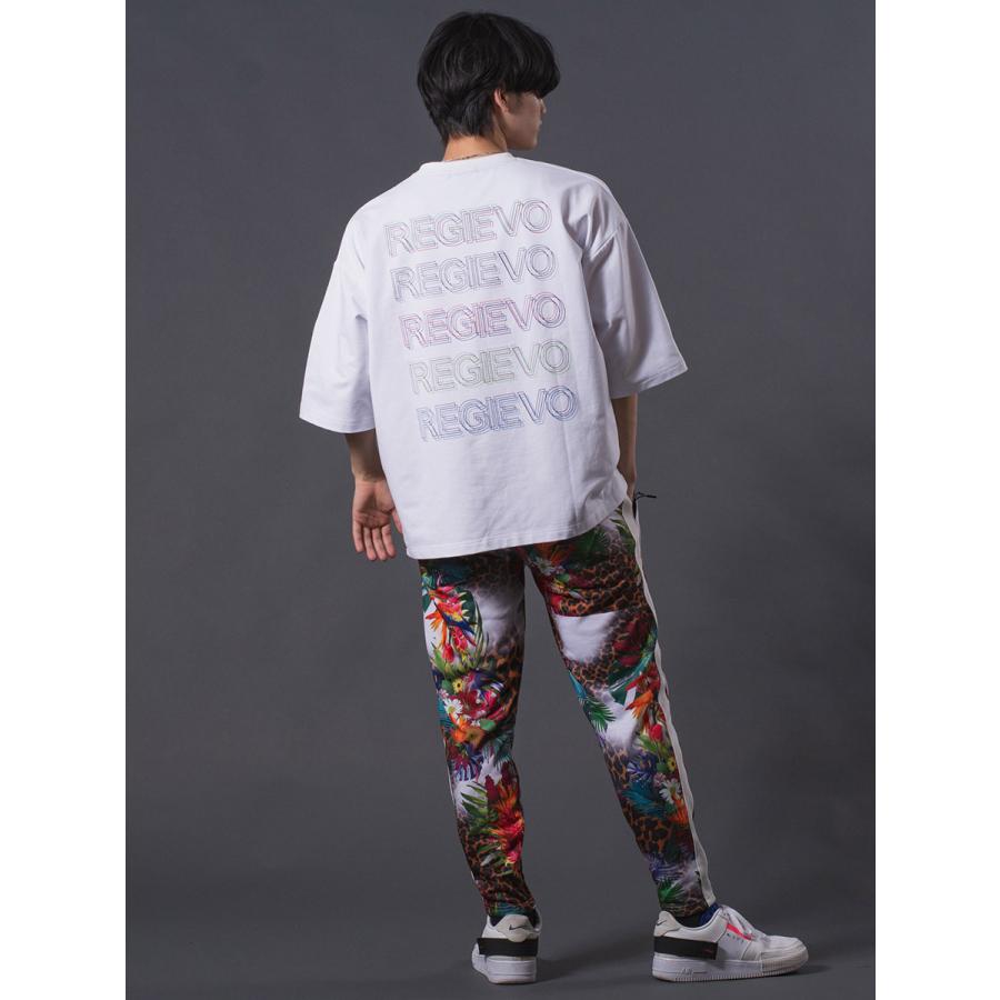 レインボープリントドロップショルダーTシャツ メンズ オーバーサイズ シンプル ロゴ 春 夏 秋 ホワイト ブラック 白 黒 M L REGIEVO レジエボ | REGIEVO | 08