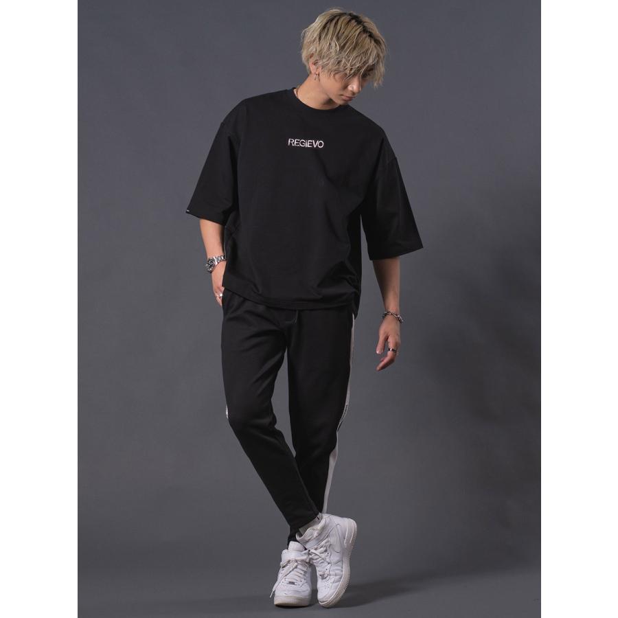 レインボープリントドロップショルダーTシャツ メンズ オーバーサイズ シンプル ロゴ 春 夏 秋 ホワイト ブラック 白 黒 M L REGIEVO レジエボ | REGIEVO | 10