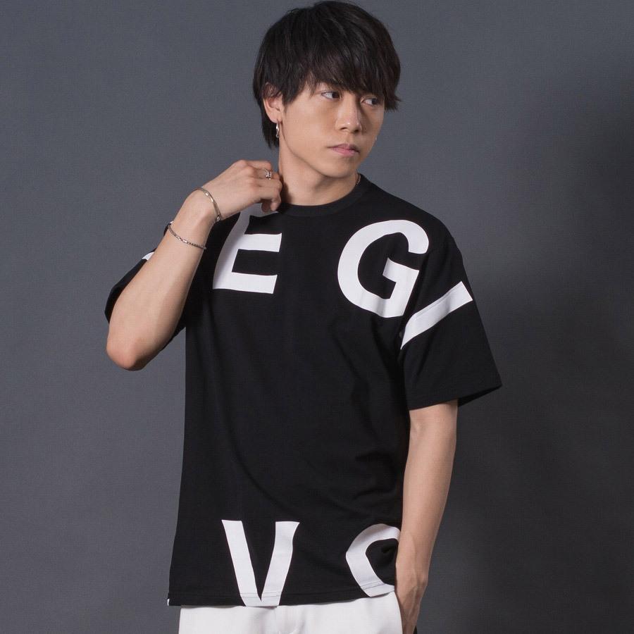 ビッグロゴTシャツ メンズ ストレッチ性 シンプル 春 夏 秋 ホワイト ブラック 白 黒 M L XL REGIEVO レジエボ｜sshk