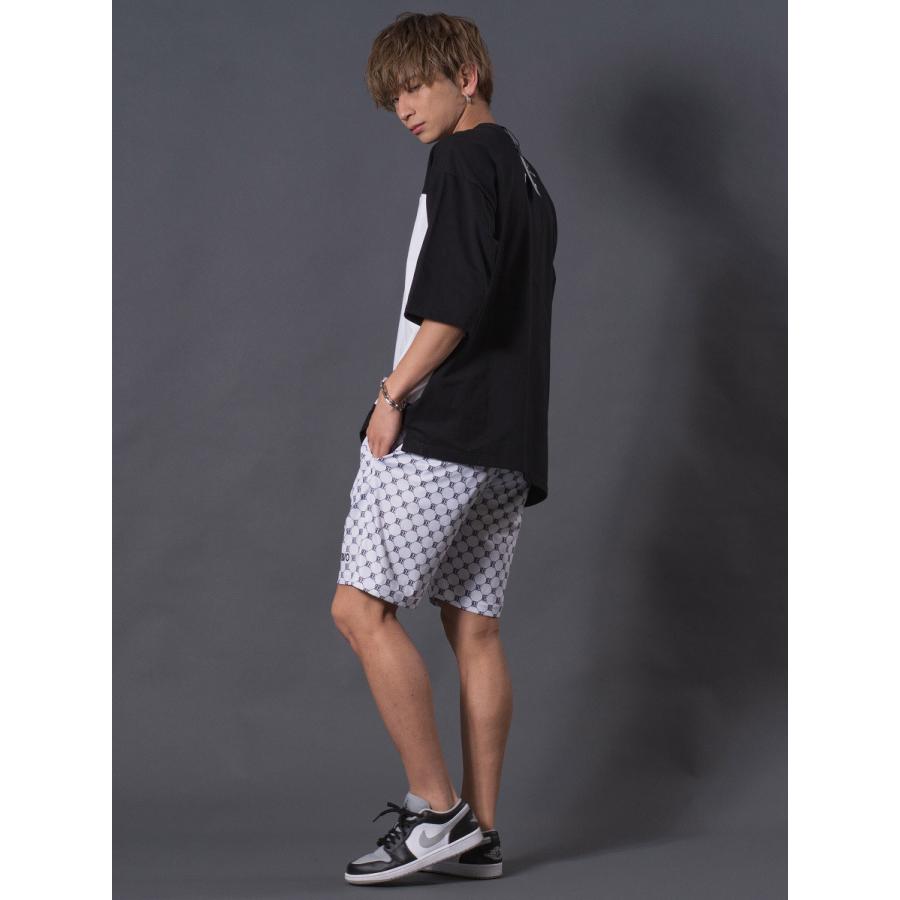 モノグラムショートパンツ メンズ 総柄 ルーズシルエット セットアップ 春 夏 秋 ホワイト レッド ブラック 白 赤 黒 M L XL REGIEVO レジエボ | REGIEVO | 09