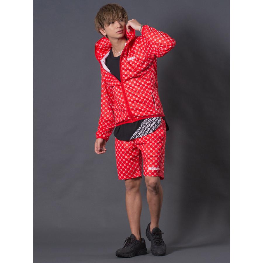 モノグラムショートパンツ メンズ 総柄 ルーズシルエット セットアップ 春 夏 秋 ホワイト レッド ブラック 白 赤 黒 M L XL REGIEVO レジエボ | REGIEVO | 11