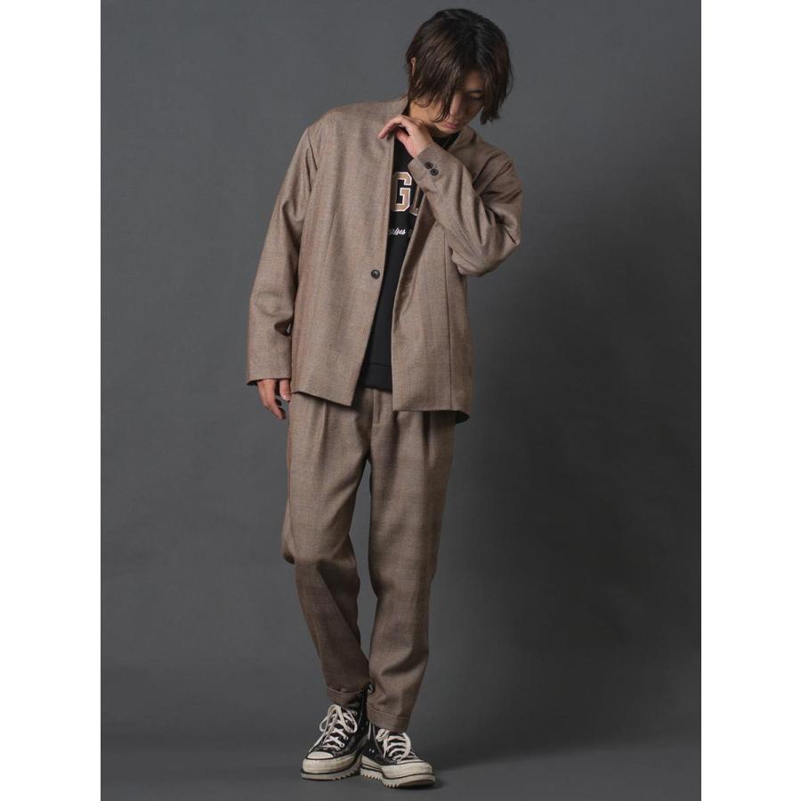 REGIEVO（レジエボ） ノーカラーチェックジャケット メンズ テーラード