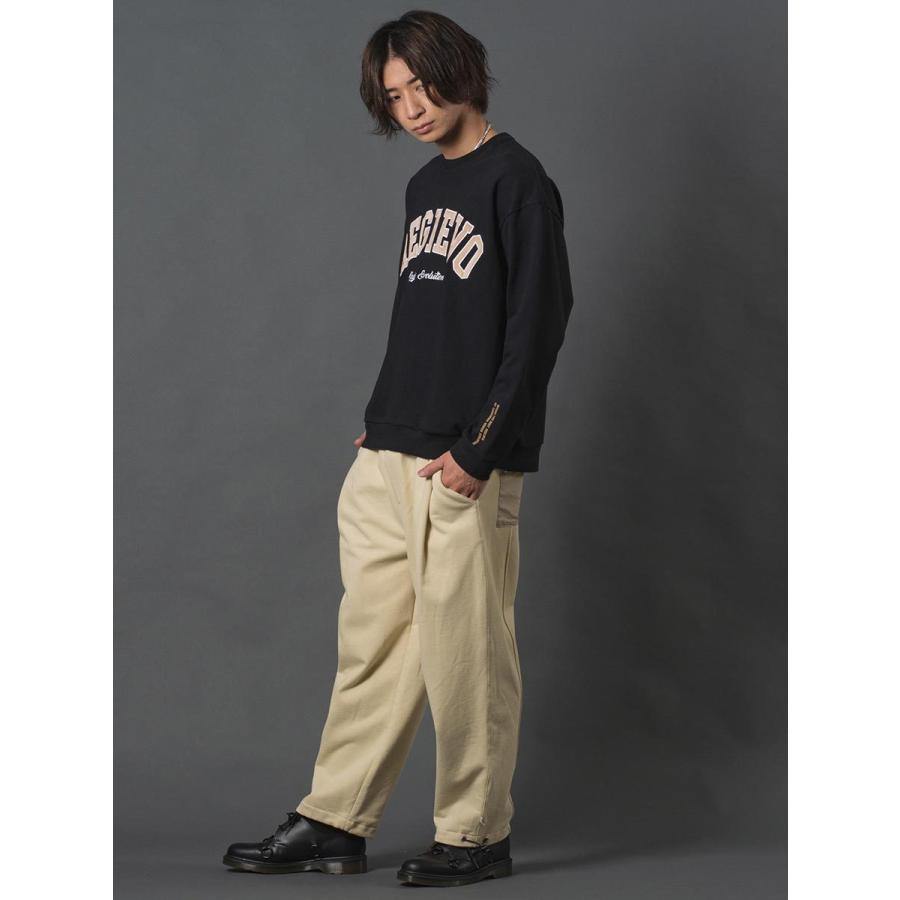 アップリケロゴトレーナー メンズ スウェット レトロ オーバーサイズ シンプル ヴィンテージ 春 秋 冬 ベージュ グレー ブラック 茶 黒 M L XL REGIEVO レジエボ | REGIEVO | 16