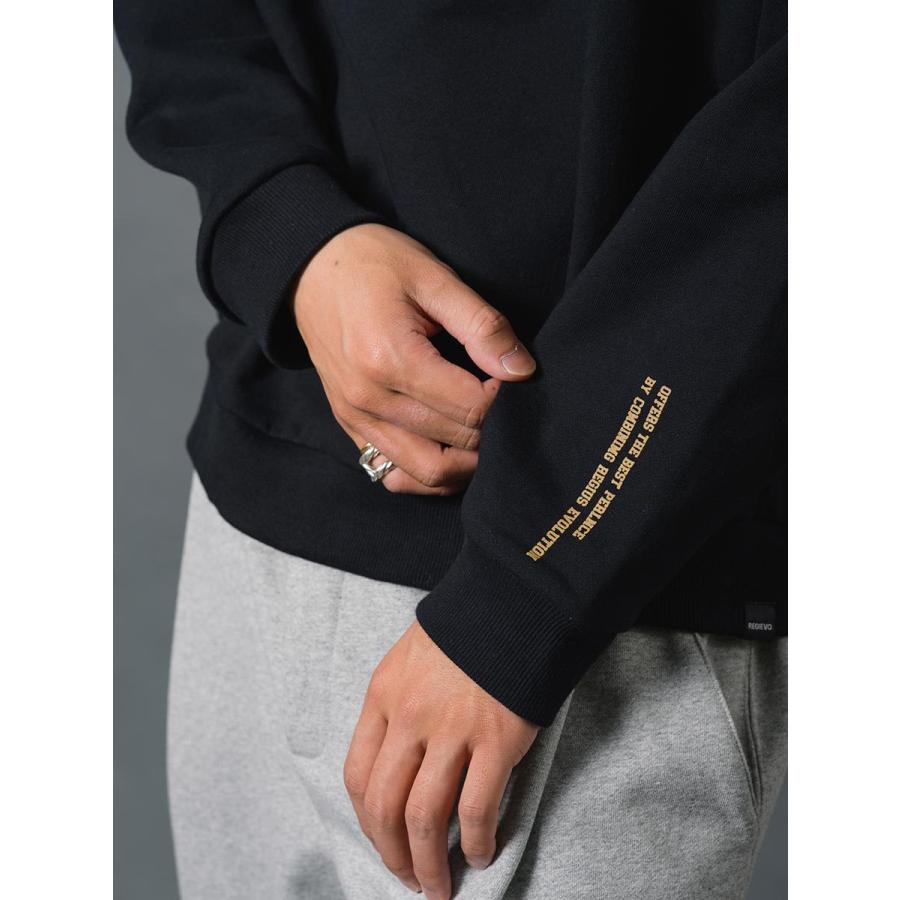 アップリケロゴトレーナー メンズ スウェット レトロ オーバーサイズ シンプル ヴィンテージ 春 秋 冬 ベージュ グレー ブラック 茶 黒 M L XL REGIEVO レジエボ | REGIEVO | 21