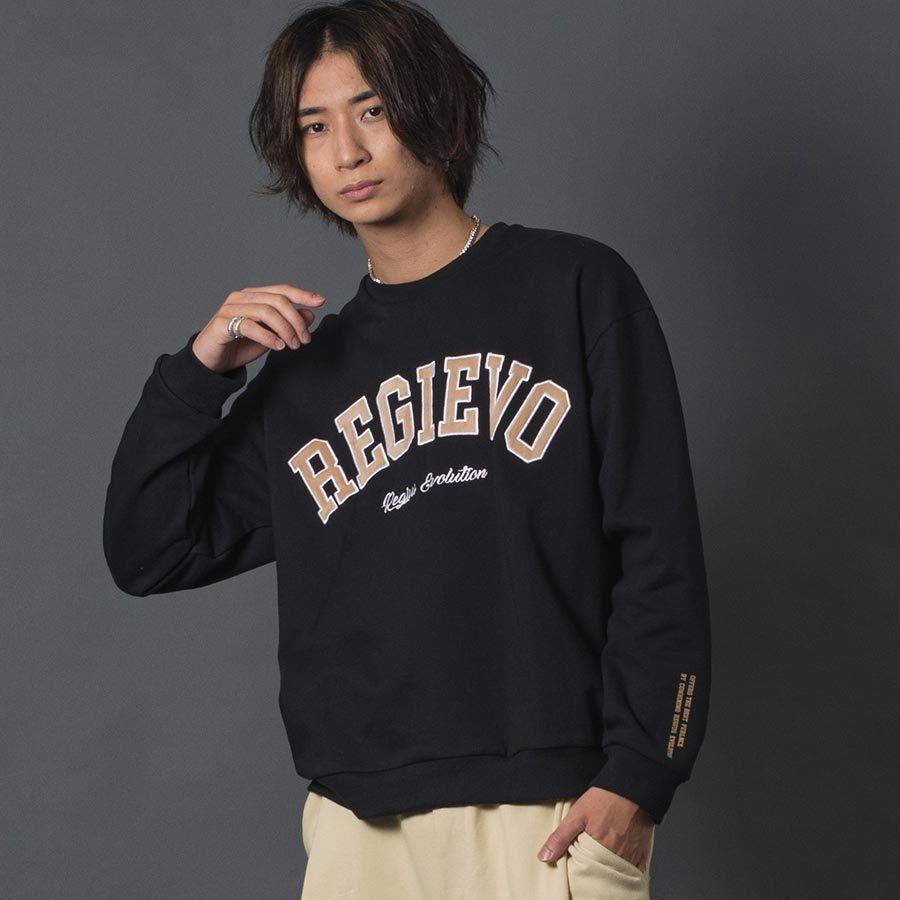 REGIEVO（レジエボ） アップリケロゴトレーナー メンズ スウェット