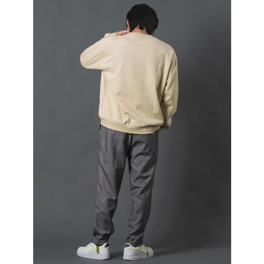 アップリケロゴトレーナー メンズ スウェット レトロ オーバーサイズ シンプル ヴィンテージ 春 秋 冬 ベージュ グレー ブラック 茶 黒 M L XL REGIEVO レジエボ | REGIEVO | 09