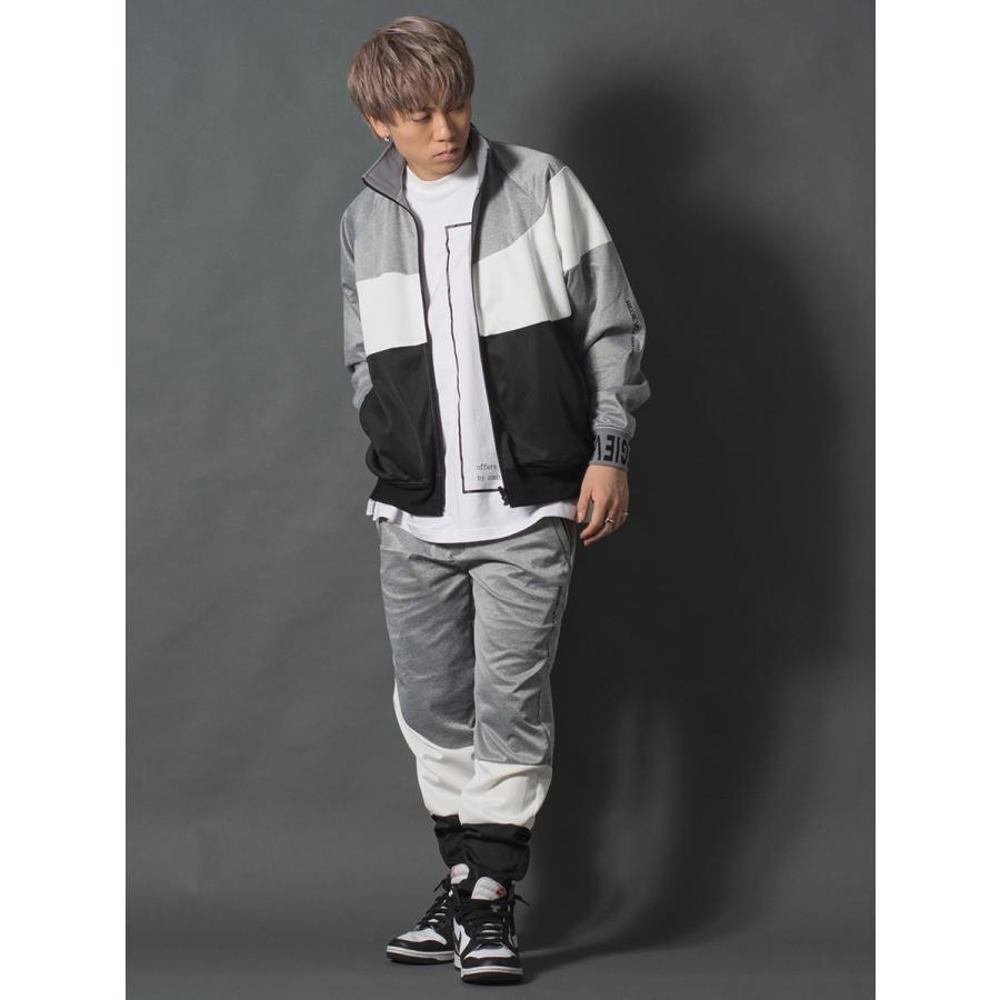 REGIEVO アシンメトリー切り替えトラックジャケット メンズ