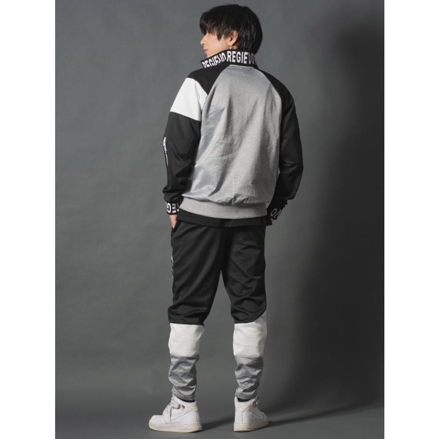 アシンメトリー切り替えジョガーパンツ メンズ ストレッチ性 シンプル セットアップ モノトーン ホワイト ブラック グレー 白 黒 M L XL REGIEVO レジエボ | REGIEVO | 09