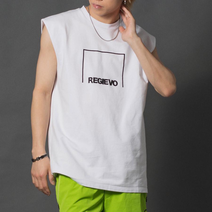 ロゴプリントノースリーブ メンズ タンクトップ トレーニングウエア 袖なし 韓国ファッション ストリート系 サーフ系 ユニセックス 春 夏 春服 夏服 | REGIEVO | 03
