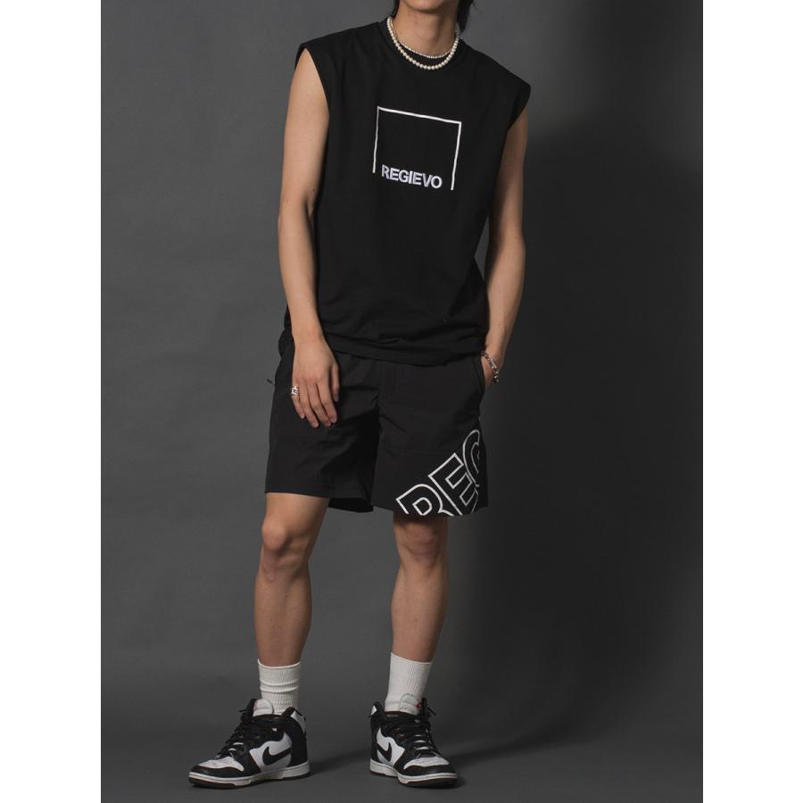 ロゴプリントノースリーブ メンズ タンクトップ トレーニングウエア 袖なし 韓国ファッション ストリート系 サーフ系 ユニセックス 春 夏 春服 夏服 | REGIEVO | 11