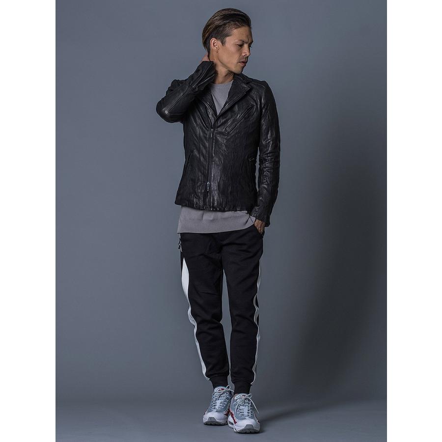 レザージャケット メンズ 本革 ゴートレザー 山羊革 ブラック 黒 S M L XL 2L LL ライダース 革ジャン リアルレザー 春 秋 REGIEVO レジエボ hk 55106 | REGIEVO | 02