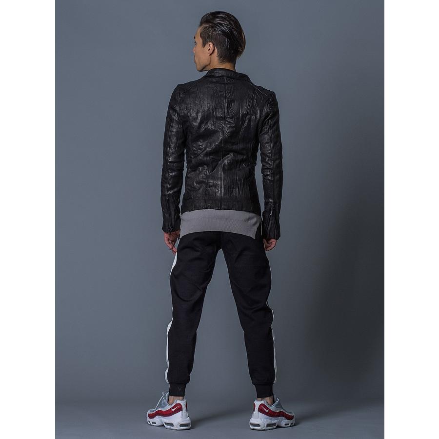 レザージャケット メンズ 本革 ゴートレザー 山羊革 ブラック 黒 S M L XL 2L LL ライダース 革ジャン リアルレザー 春 秋 REGIEVO レジエボ hk 55106 | REGIEVO | 05