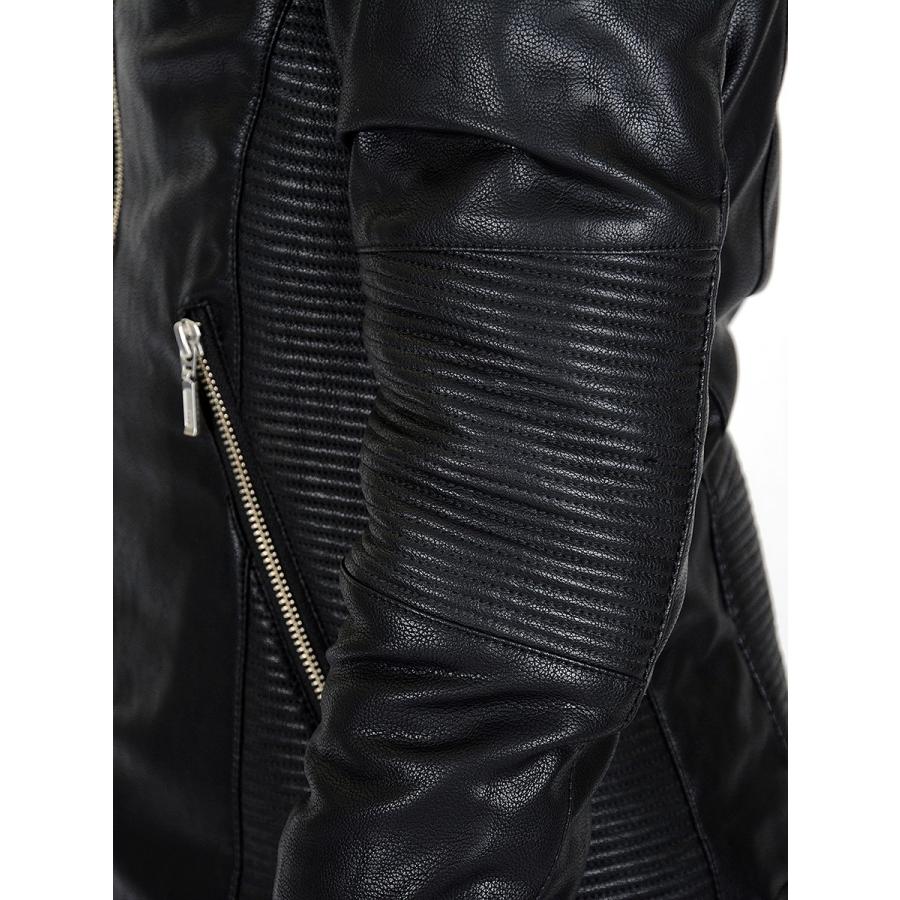 レザージャケット メンズ 中綿 合皮 秋 冬 ブラック 黒 S M L XL 2L L ライダース ダブル フェイクレザー REGIEVO レジエボ hk エイチケー 55110 | REGIEVO | 13