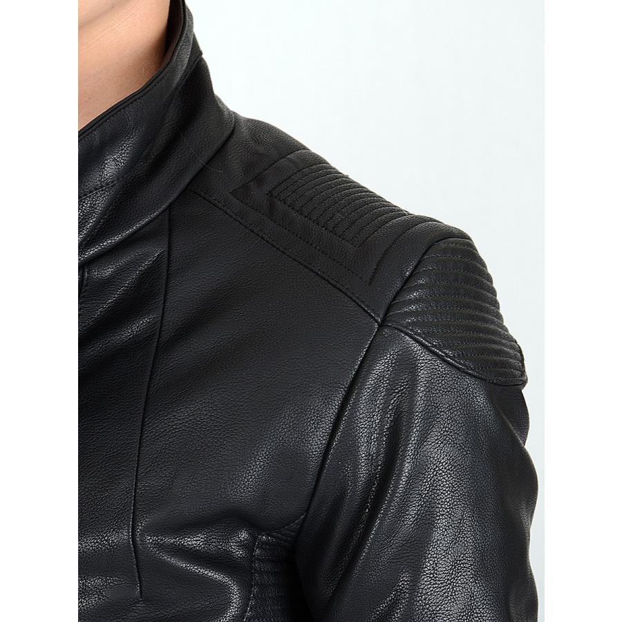 レザージャケット メンズ 中綿 合皮 秋 冬 ブラック 黒 S M L XL 2L L ライダース ダブル フェイクレザー REGIEVO レジエボ hk エイチケー 55110 | REGIEVO | 14