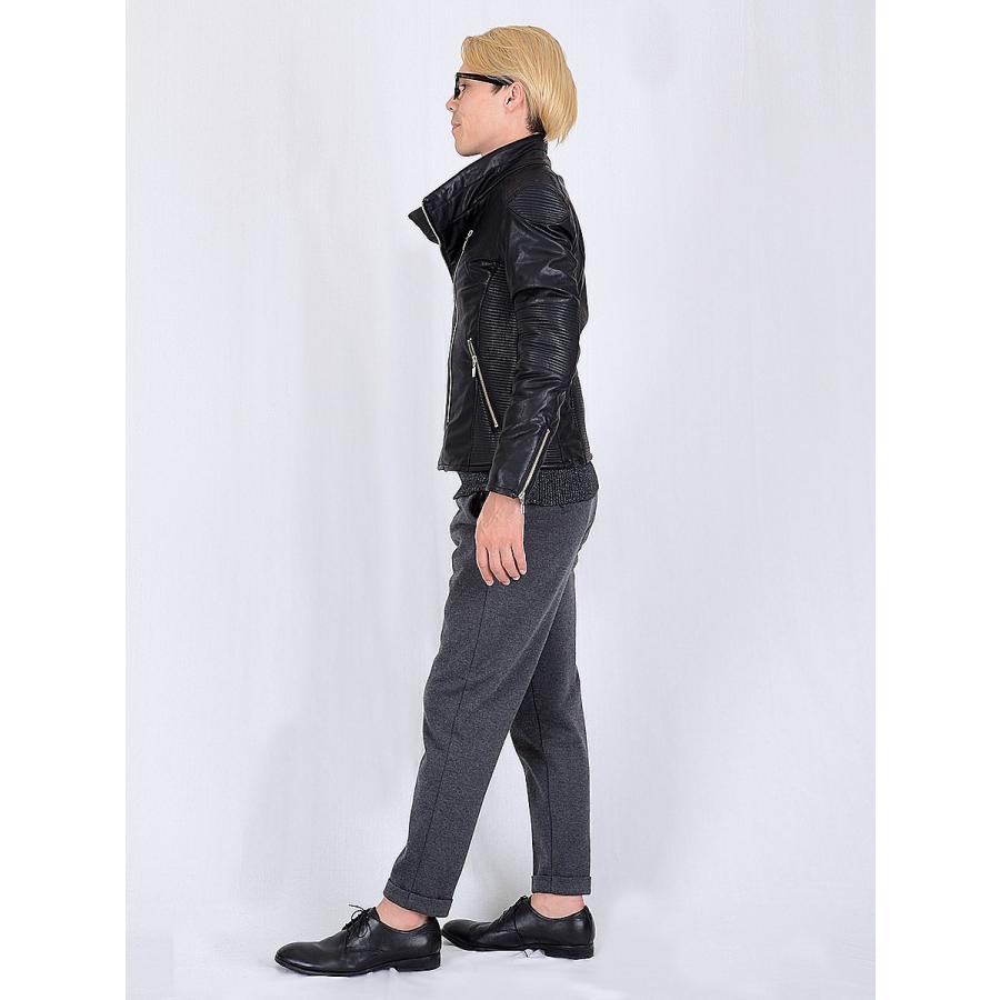 レザージャケット メンズ 中綿 合皮 秋 冬 ブラック 黒 S M L XL 2L L ライダース ダブル フェイクレザー REGIEVO レジエボ hk エイチケー 55110 | REGIEVO | 07