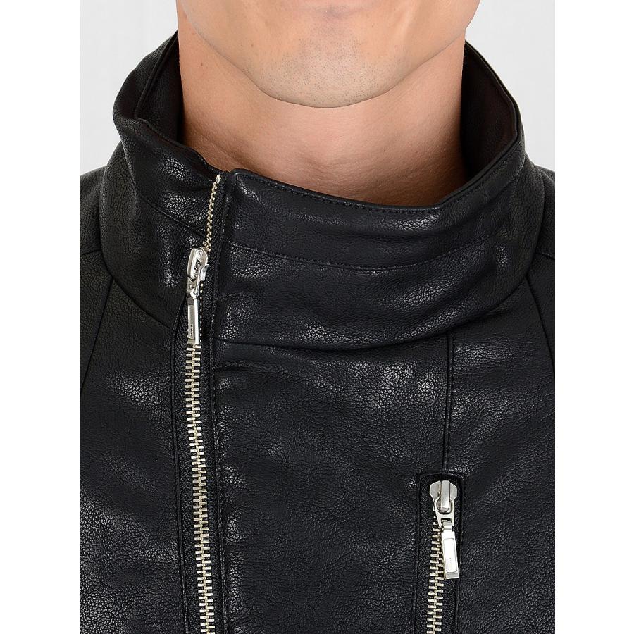 レザージャケット メンズ 中綿 合皮 秋 冬 ブラック 黒 S M L XL 2L L ライダース ダブル フェイクレザー REGIEVO レジエボ hk エイチケー 55110 | REGIEVO | 10
