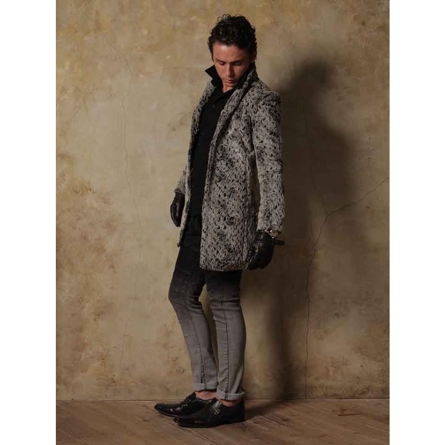 コート メンズ 冬 ファー グレーM L XL 2L LL チェスターコート REGIEVO レジエボ hk エイチケー 55503 | REGIEVO | 03