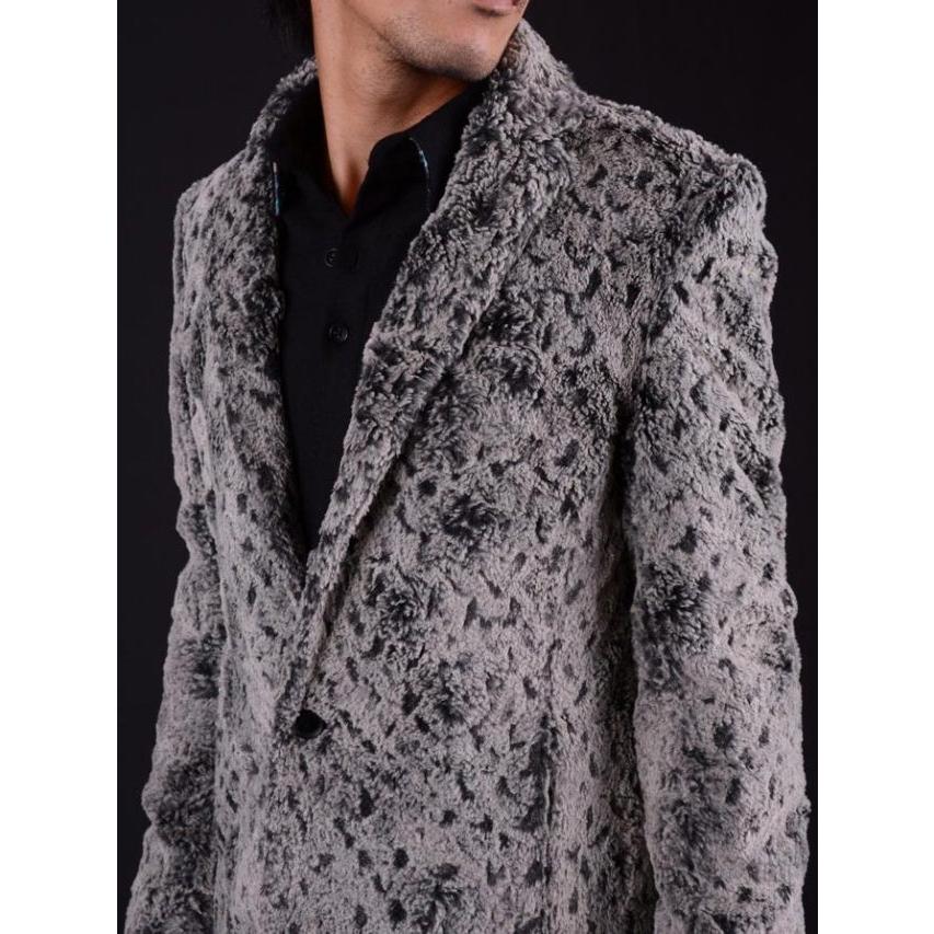 コート メンズ 冬 ファー グレーM L XL 2L LL チェスターコート REGIEVO レジエボ hk エイチケー 55503 | REGIEVO | 05