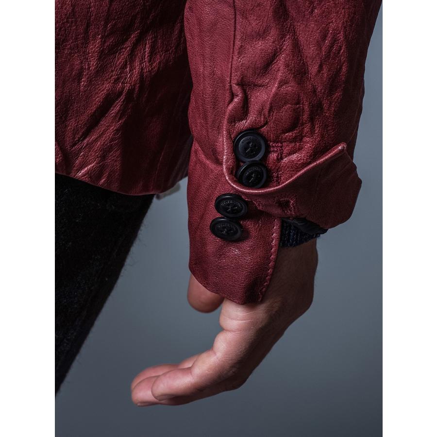 レザージャケット メンズ テーラード 本革 山羊 ゴート ベージュ ワイン ブラック 黒 M L XL 2L LL REGIEVO レジエボ hk エイチケー 55504 | REGIEVO | 17