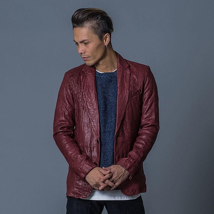 レザージャケット メンズ テーラード 本革 山羊 ゴート ベージュ ワイン ブラック 黒 M L XL 2L LL REGIEVO レジエボ hk エイチケー 55504 | REGIEVO | 05