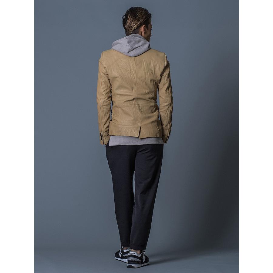 レザージャケット メンズ テーラード 本革 山羊 ゴート ベージュ ワイン ブラック 黒 M L XL 2L LL REGIEVO レジエボ hk エイチケー 55504 | REGIEVO | 08