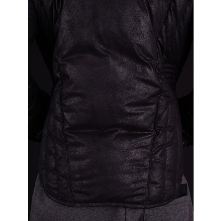 ダウンジャケット メンズ  フェイクレザー グレー ネイビー ブラック 紺 黒 S M L XL 2L LL REGIEVO レジエボ hk エイチケー 55506 | REGIEVO | 13