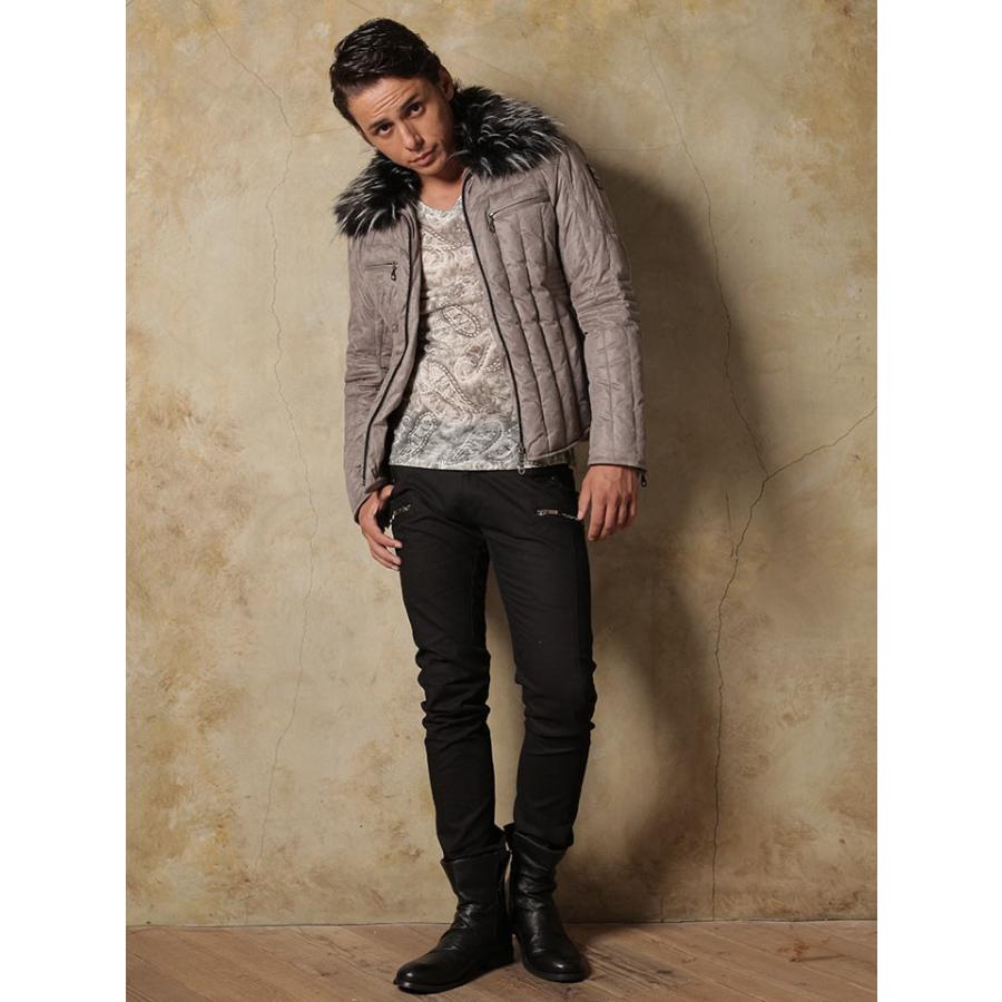 ダウンジャケット メンズ  フェイクレザー グレー ネイビー ブラック 紺 黒 S M L XL 2L LL REGIEVO レジエボ hk エイチケー 55506 | REGIEVO | 06