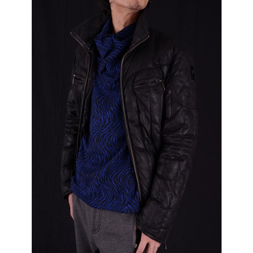 ダウンジャケット メンズ  フェイクレザー グレー ネイビー ブラック 紺 黒 S M L XL 2L LL REGIEVO レジエボ hk エイチケー 55506 | REGIEVO | 12
