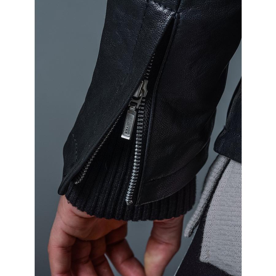 REGIEVO レジエボ レザーシングルライダースジャケット メンズ アウター ライダースジャケット リアルレザー 秋冬 カーキ ブラック 黒 M L XL LL ２L 5815 | REGIEVO | 11