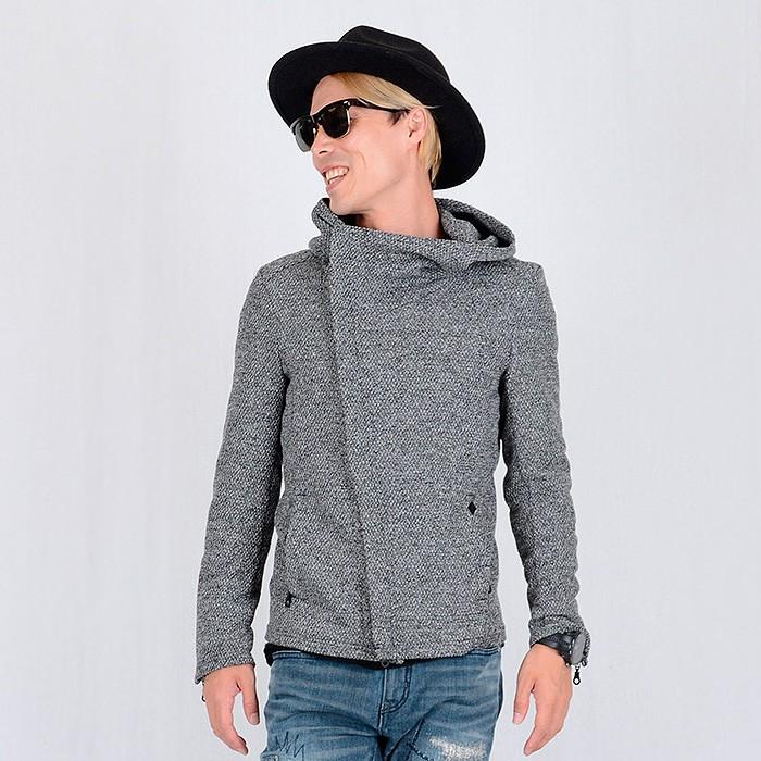 パーカー メンズ 春 秋 冬 グレー M ライダース ジップパーカー ジップアップ Regievo レジエボ Hk エイチケー Re メンズジャケット バッグ 鞄 のhk 通販 Yahoo ショッピング
