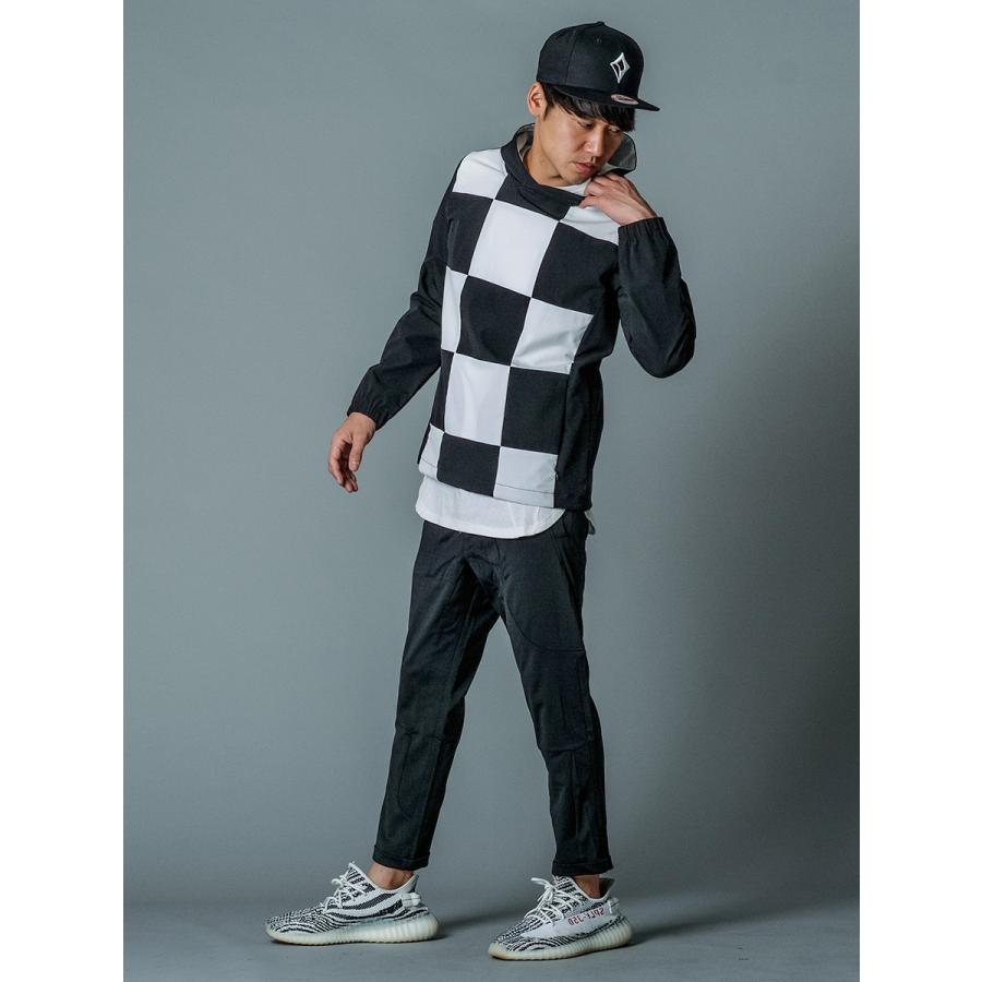 パーカー メンズ 春 秋 冬 白 黒 ホワイト グレー ブラック M L XL 2L LL プルパーカー プルオーバー 切替 ブロッキング 市松模様 REGIEVO レジエボ 85114 | REGIEVO | 13