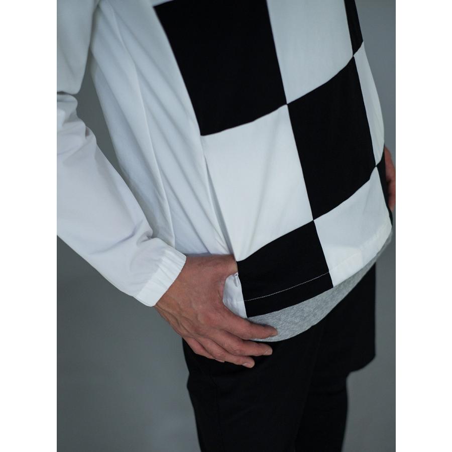 パーカー メンズ 春 秋 冬 白 黒 ホワイト グレー ブラック M L XL 2L LL プルパーカー プルオーバー 切替 ブロッキング 市松模様 REGIEVO レジエボ 85114 | REGIEVO | 16
