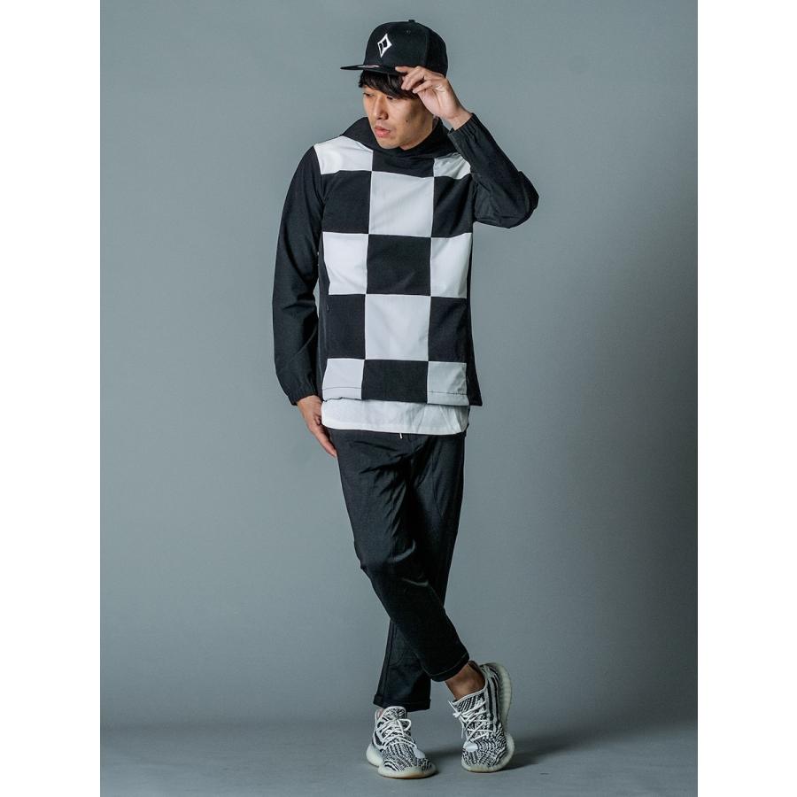 パーカー メンズ 春 秋 冬 白 黒 ホワイト グレー ブラック M L XL 2L LL プルパーカー プルオーバー 切替 ブロッキング 市松模様 REGIEVO レジエボ 85114 | REGIEVO | 12