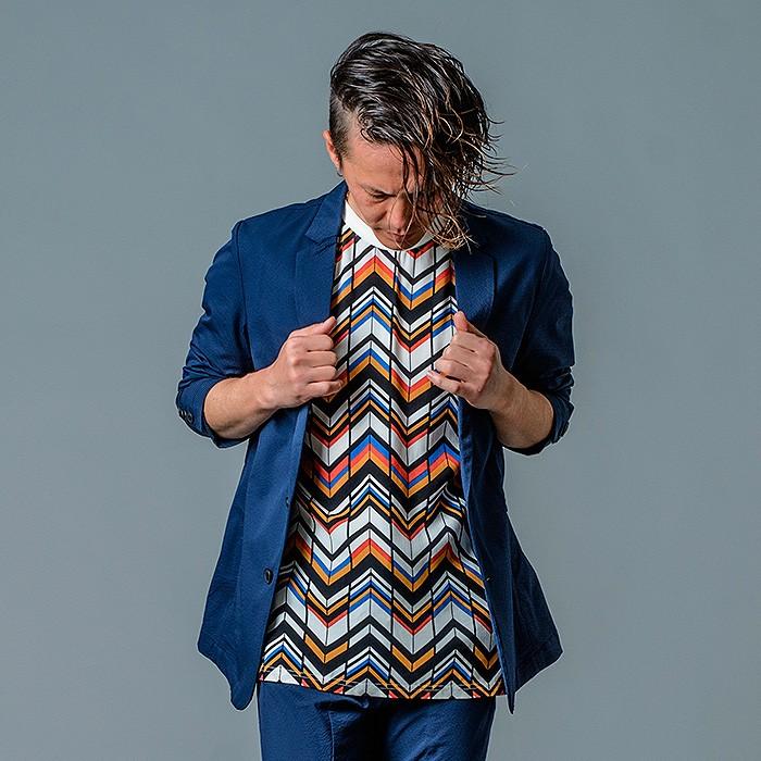 サマージャケット メンズ ストライプ ジャガード ジャケット ストレッチ ネイビー ブラック 春 夏 秋 REGIEVO レジエボ 85135 | REGIEVO