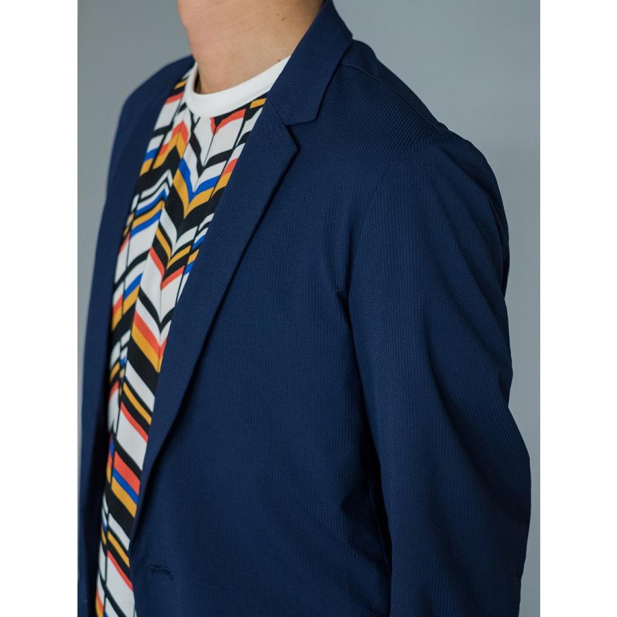 サマージャケット メンズ ストライプ ジャガード ジャケット ストレッチ ネイビー ブラック 春 夏 秋 REGIEVO レジエボ 85135 | REGIEVO | 12