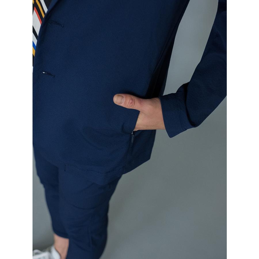 サマージャケット メンズ ストライプ ジャガード ジャケット ストレッチ ネイビー ブラック 春 夏 秋 REGIEVO レジエボ 85135 | REGIEVO | 13