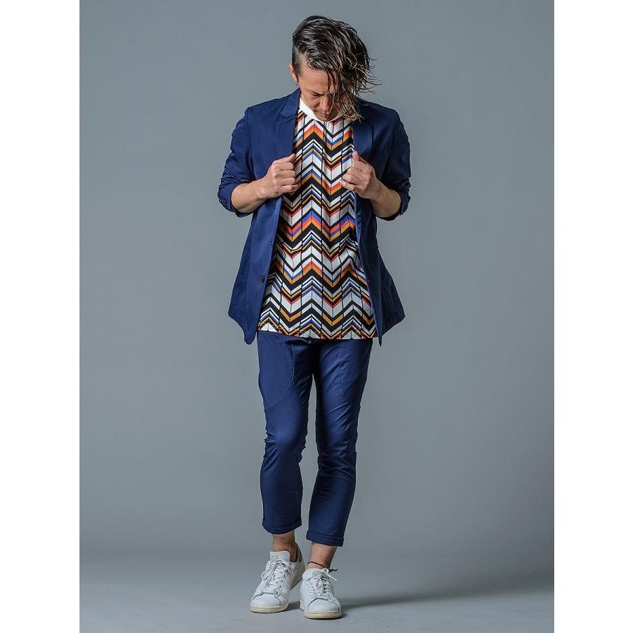 サマージャケット メンズ ストライプ ジャガード ジャケット ストレッチ ネイビー ブラック 春 夏 秋 REGIEVO レジエボ 85135 | REGIEVO | 04