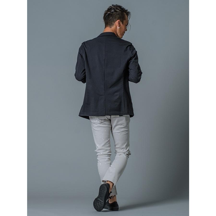 サマージャケット メンズ ストライプ ジャガード ジャケット ストレッチ ネイビー ブラック 春 夏 秋 REGIEVO レジエボ 85135 | REGIEVO | 10