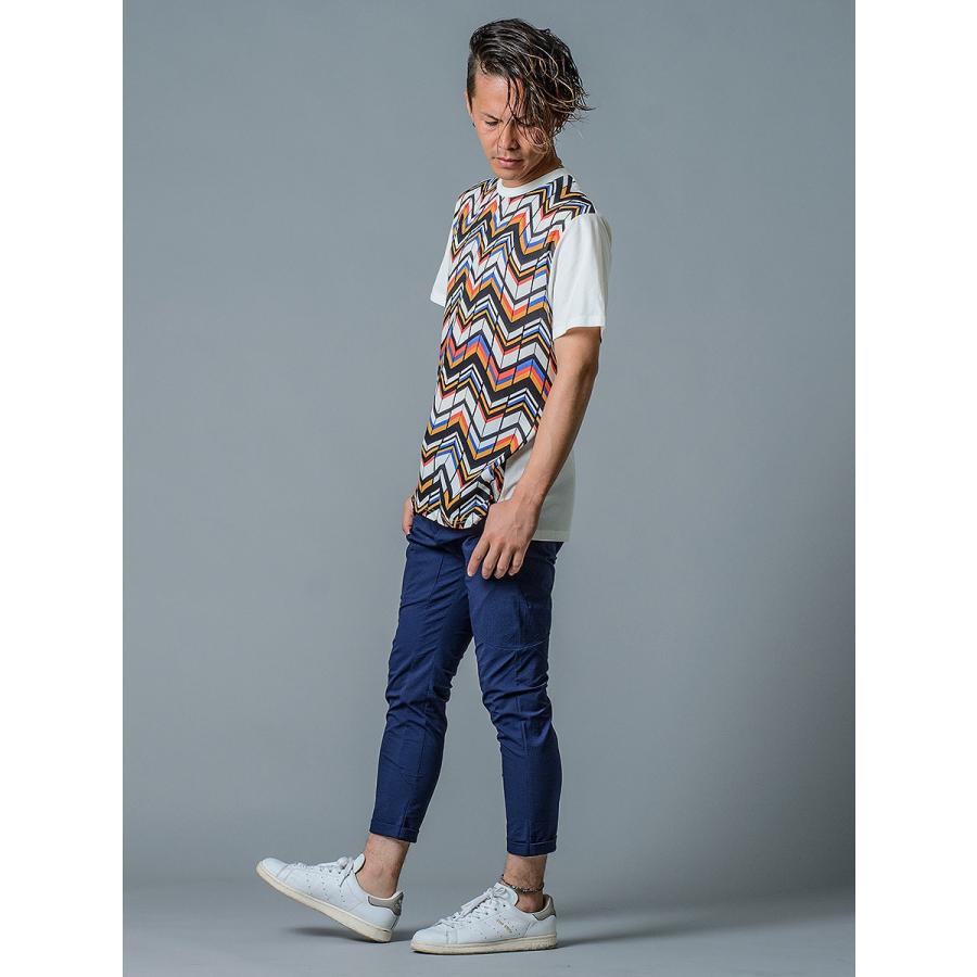 スラックス メンズ テーパード 春夏 秋冬 紺 黒 ネイビー ブラック 29 30 31 S M L 9分丈 アンクルパンツ ジャガード ストレッチ イージー REGIEVO 85136 | REGIEVO | 05