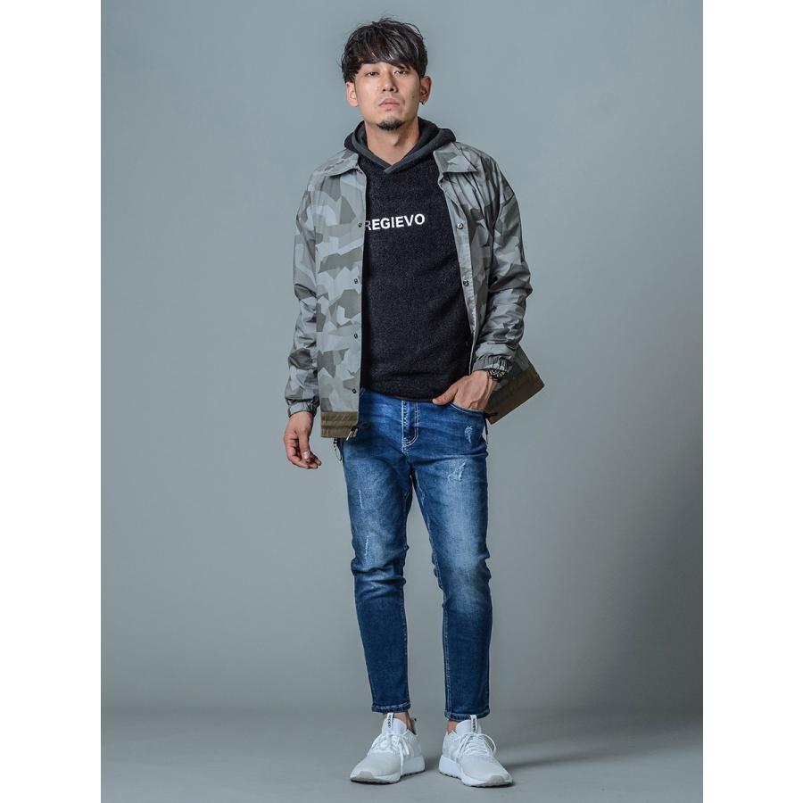 コーチジャケット メンズ 春 秋 冬 グレー ブラック 黒 S M L XL 2L LL 迷彩 ストレッチ カジュアル スポーティー REGIEVO レジエボ hk エイチケー 85505 | REGIEVO | 04