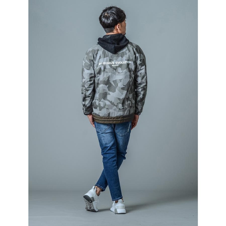 コーチジャケット メンズ 春 秋 冬 グレー ブラック 黒 S M L XL 2L LL 迷彩 ストレッチ カジュアル スポーティー REGIEVO レジエボ hk エイチケー 85505 | REGIEVO | 06