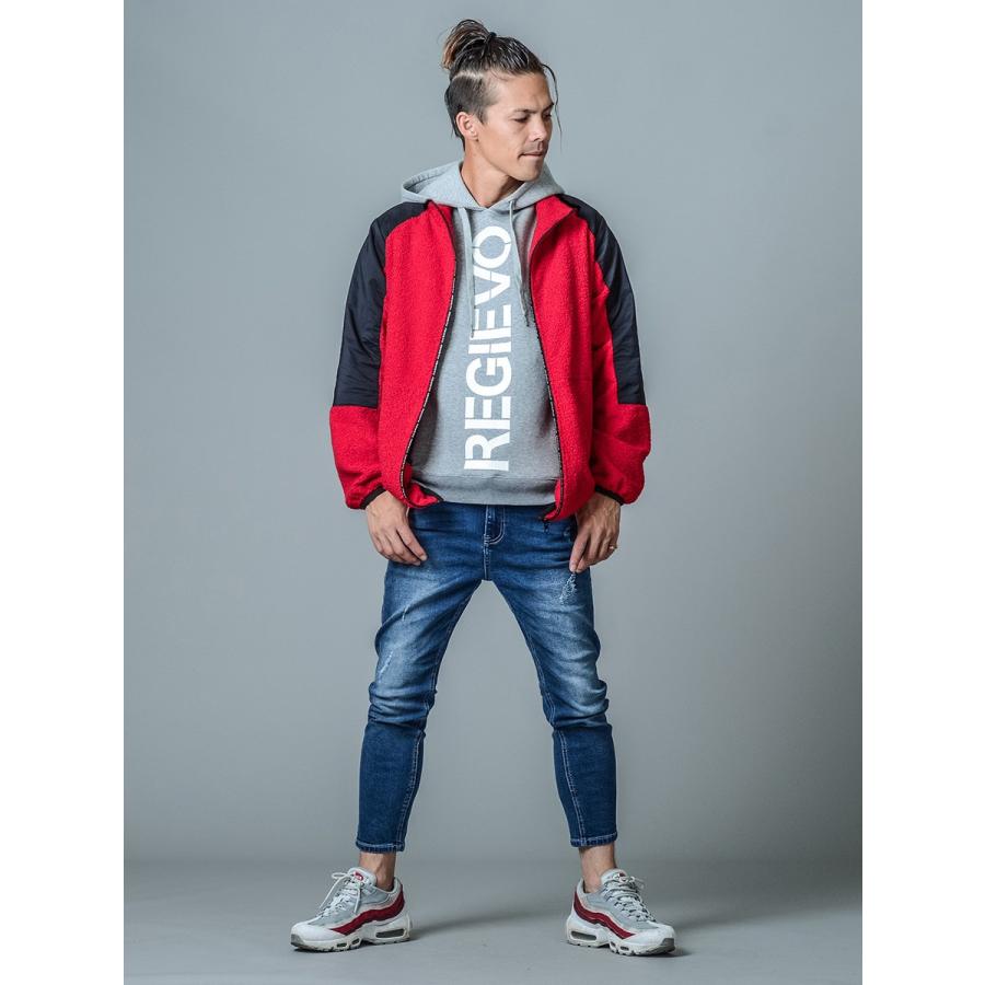 マウンテンジャケット メンズ 春 秋 冬 レッド 赤 グレー ブラック 黒 S M L XL 2L フルジップ スタンドカラー カジュアル スポーティー REGIEVO hk 85508 | REGIEVO | 06