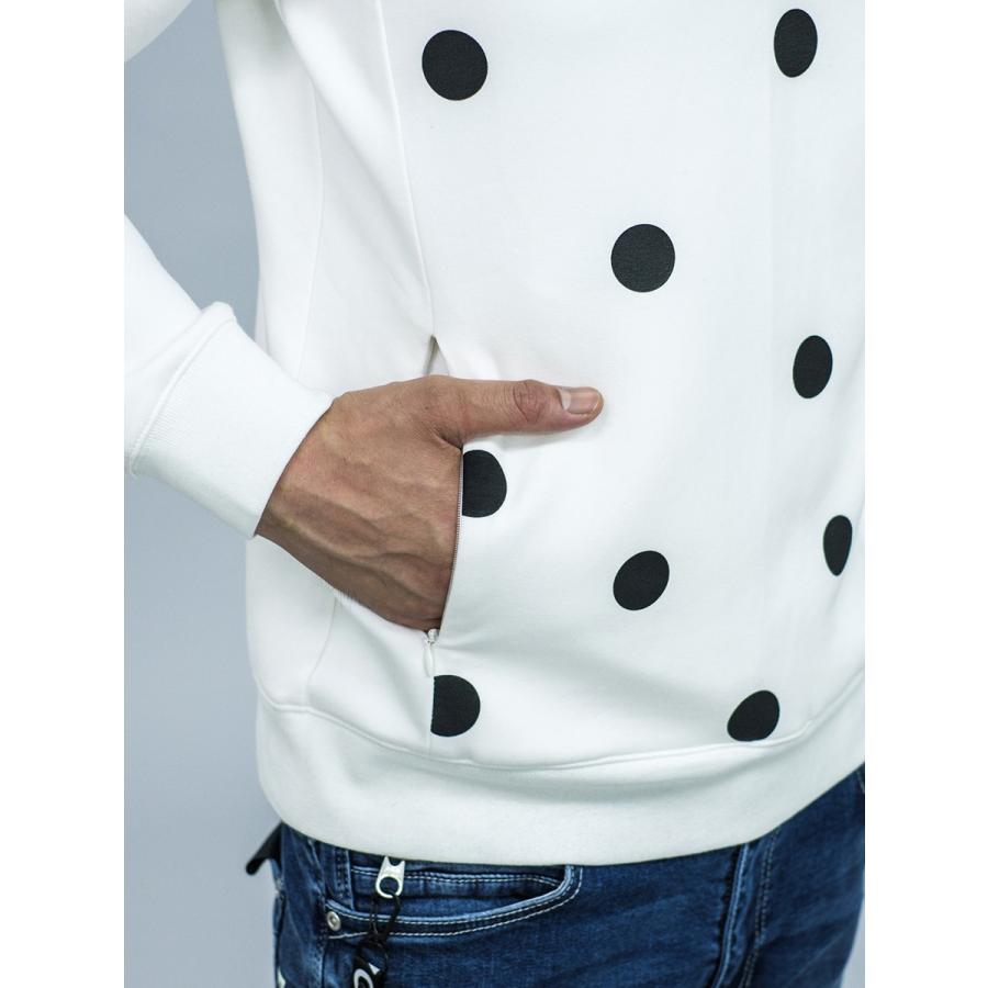 パーカー メンズ 春 秋 冬 白 黒 ホワイト グレー ブラック S M L XL 2L LL ドット プリント プルパーカー プルオーバー ストレッチ REGIEVO レジエボ 85513 | REGIEVO | 16